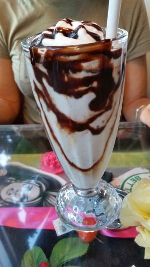 vegan milkshake at Saturn Cafe in Santa Cruz