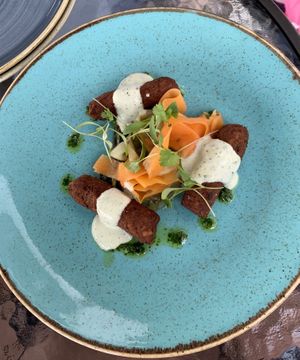 Kofta with raita at Wine & Reason in Worthing