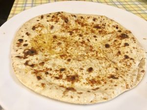 chapati with chilli and ajwain ... customized home food  at Downtown B's in Tokyo