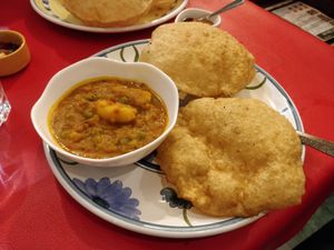 Puri aloo on special order at Downtown B's in Tokyo