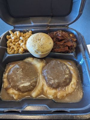 Salisbury steak at ITSO Vegan in Grand Prairie