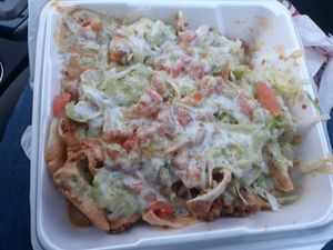 Nachos (soggy) at ITSO Vegan in Grand Prairie