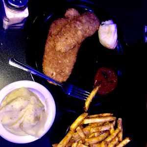 Country Fried Chicken, Roll, Fries & Mashed Potatoes  at ITSO Vegan in Grand Prairie