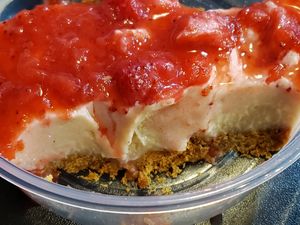 Strawberry cheesecake at ITSO Vegan in Grand Prairie