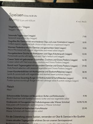 Menü   at Vitra Haus Cafe in Weil Am Rhein