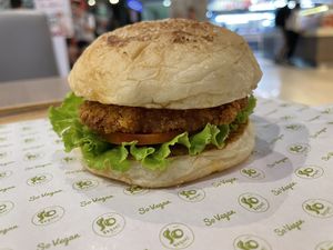 Vegan burger, 89 baht  at So Vegan - Gateway Ekkamai in Bangkok