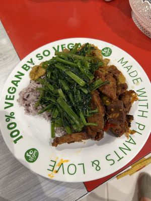 3 choices with rice. 75 baht    at So Vegan - Gateway Ekkamai in Bangkok