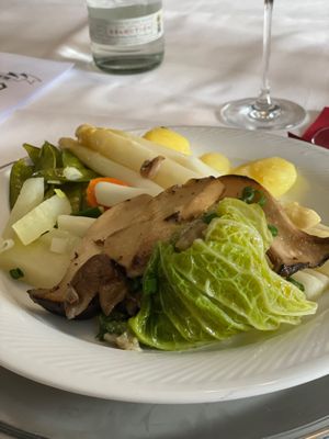 Special occasion vegan meal for 20 people. Some of the main course options. This was served buffet style at Schwarzer Adler - Maybe closed in Moers