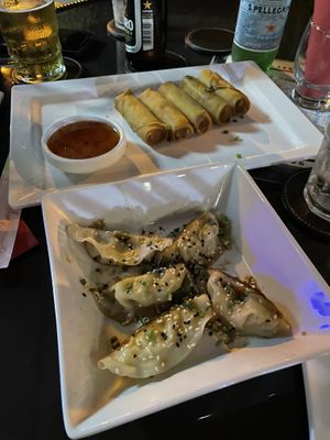 Springrolls and dumplings at Temari Sushi in Willemstad