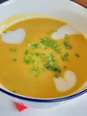 Pumpkin soup at Temari Sushi in Willemstad