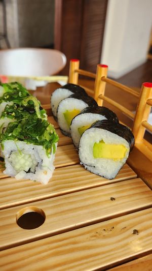 Wakame with cucumber and avocado rolls at Temari Sushi in Willemstad