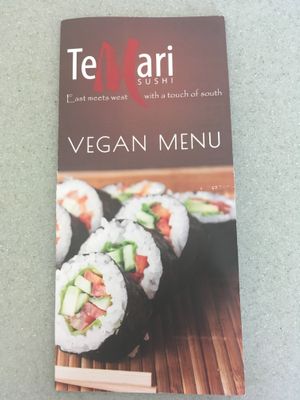 they have a vegan menu!!  at Temari Sushi in Willemstad