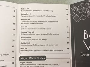 vegan sushi at Temari Sushi in Willemstad