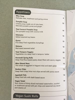 vegan appetizers at Temari Sushi in Willemstad