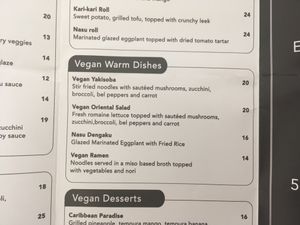 warm vegan dishes at Temari Sushi in Willemstad
