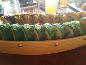 Vegan delight and tempura roll at Temari Sushi in Willemstad