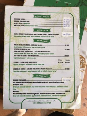 Special vegetarian menu! at Quintal in Tibau Do Sul