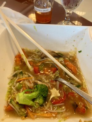 I couldn’t finish because of the giant portion! DELICIOUS! at vPho in Newark