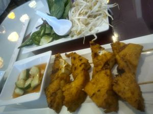 Tofu Sate and my pho fixings at vPho in Newark