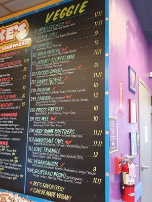 Vegan/ Vegetarian Menu  at Ike's in San Francisco