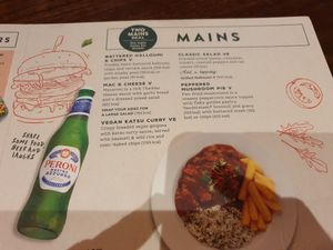 Mains menu at County Hotel in Peebles