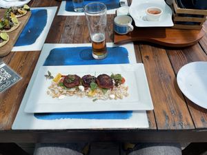 The Croquete with rice and soybeans    at Planta Baja Restaurant in Ensenada