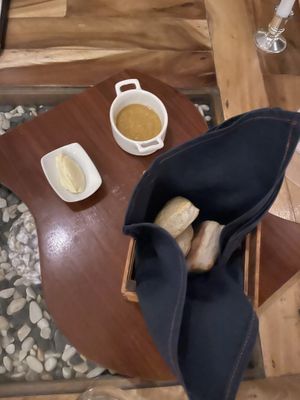 Vegan butter with the bread!  at Planta Baja Restaurant in Ensenada