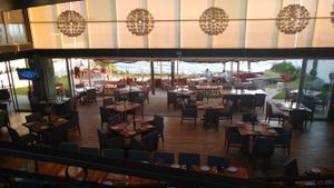 Inside sitting at Planta Baja Restaurant in Ensenada