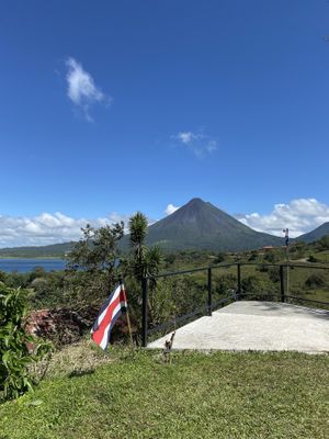 the view from the tables  at La Ventanita in El Castillo
