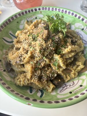 Mafalde Pasta w/ Nuova Funghi Vegana Saucee  at Cesarina in San Diego