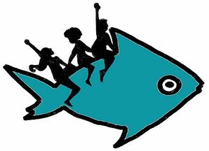 Logo by Clara-Louise Di Girolamo at Le Poisson Sans Bicyclette in Brussels