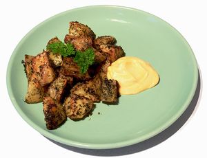 Garlic & Herb Potatoes with Saffron Aioli at Dauns in East London