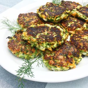 Courgette & Cheeze Fritters with Dill at Dauns in East London