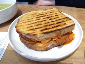 Kimchi toastie #Veganuary at Dauns in East London