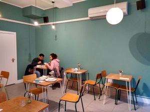 Seating area #Veganuary at Dauns in East London