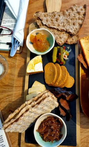 Scandi inspired cheese and charcuterie board. at Dauns in East London