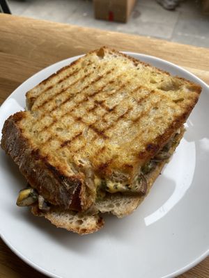 Garlic Mushroom & Honestly Tasty Camembert Toastie  at Dauns in East London