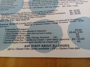 Food menu 3 at Dauns in East London