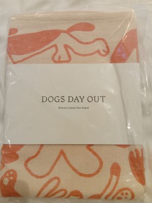 Tea towel with dogs from the shop at Dauns in East London