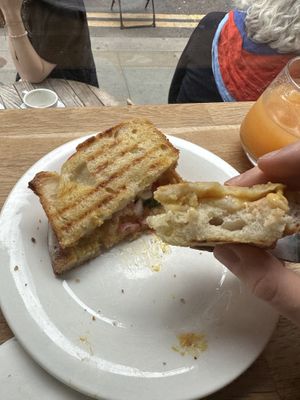 Tomato, Basil and Mozzarella Toastie  at Dauns in East London