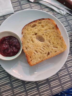 Jam on toast at Dauns in East London