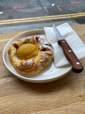 Peach pastry  at Dauns in East London