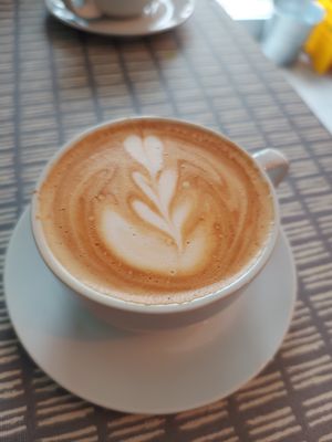 Oat milk latte at Dauns in East London