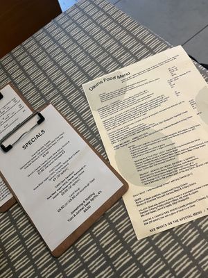 Menus  at Dauns in East London
