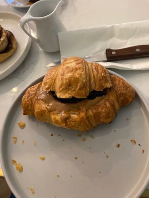 Biscoff and jam croissant.  at Dauns in East London