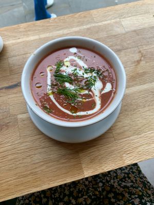 Soup of the day (beetroot)  at Dauns in East London
