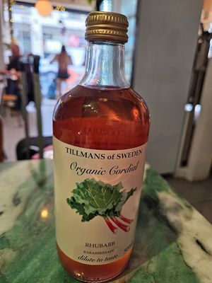 Rhubarb juice at Dauns in East London