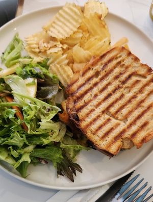 Kimchi, cheese and sausage toastie at Dauns in East London