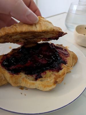 Croissant with jam at Dauns in East London