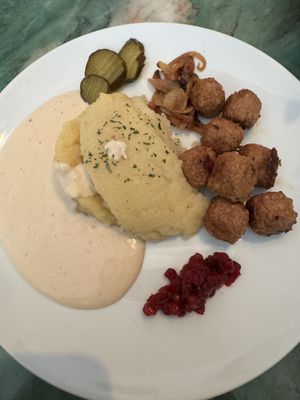 Mash and meatballs   at Dauns in East London